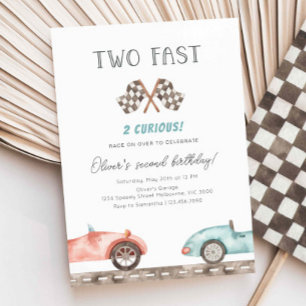 Invitation Deux Fast 2 Curious Racing 2e fête d'anniversaire
