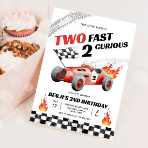 Invitation Deux Fast Race Car 2nd Birthday 2nd Racing Boy