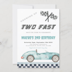 Invitation Deux Fast Racing Car Anniversaire