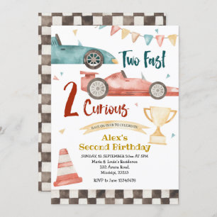 Invitation Deux Fast Two Curious Racing Boy Anniversaire