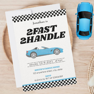 Invitation Deux Fast Two Handle Boy 2e fête d'anniversaire