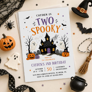 Invitation Deux fêtes d'anniversaire effrayantes d'Halloween