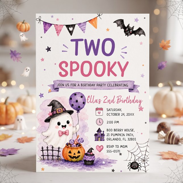 Invitation Deux fêtes d'anniversaire Halloween effrayantes (Créateur téléchargé)