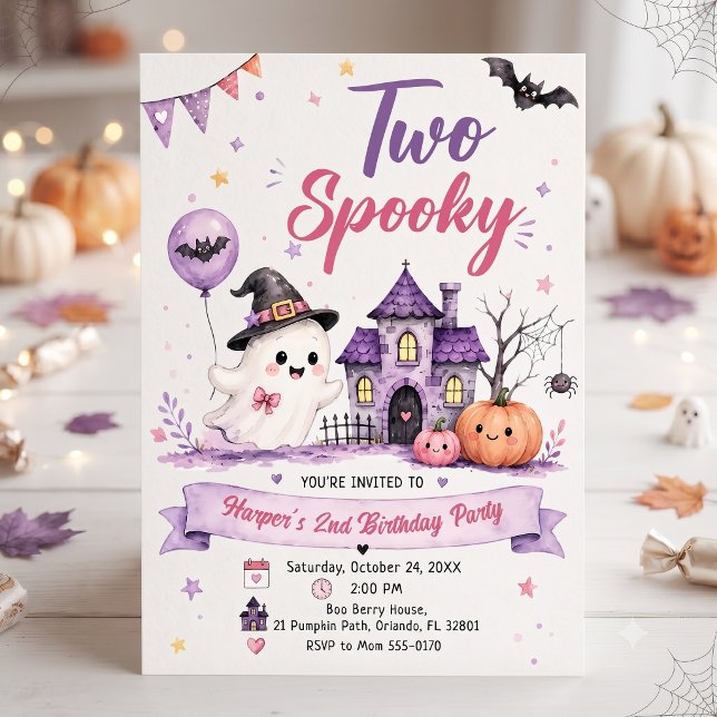 Invitation Deux fêtes d'anniversaire Halloween effrayantes (Créateur téléchargé)