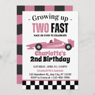 Invitation Deux Fille Rapide 2e fête d'anniversaire