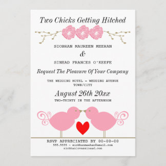 Invitation Deux filles qui deviennent Mariages lesbiennes