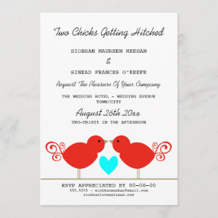 Invitation Deux filles qui deviennent Mariages lesbiennes