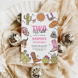 Invitation Deux filles sauvages Deuxième Rodéo Anniversaire