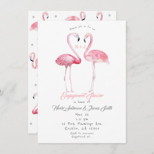 Invitation Deux Flamants roses Flamant rose Fiançailles Douch