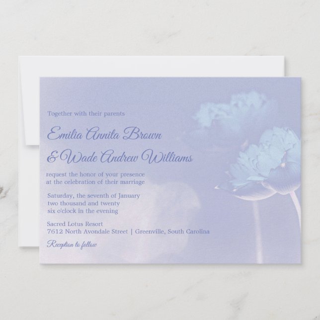 Invitation Deux fleurs de Lotus joyeusement ensemble Lotus Ma (Devant)