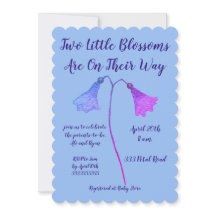 Deux fleurs Indigo Baby shower jumeaux Fleur Indig