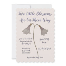 Deux fleurs violet Baby shower jumeaux