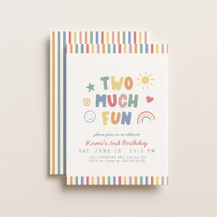Invitation Deux garçons trop amusants pour leur 2e anniversai