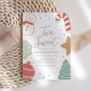 Invitation Deux gâteaux de Noël doux 2e anniversaire
