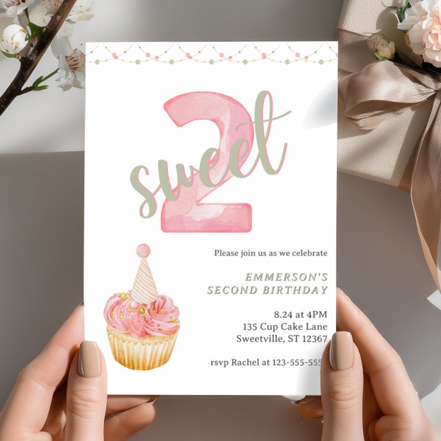 Invitation Deux gâteaux mignons pour un 2ème anniversaire  (Créateur téléchargé)