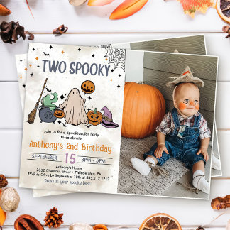 Invitation Deux Halloween Éffrayant 2e anniversaire de fête P