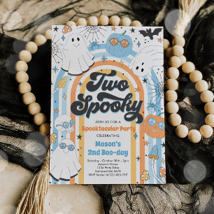 Invitation Deux Halloween Éffrayant Fantôme Super 2e annivers