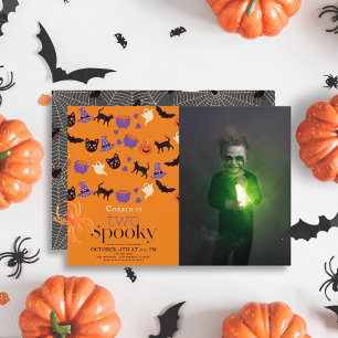 Invitation Deux Halloween Éffrayant Orange 2e anniversaire Ph