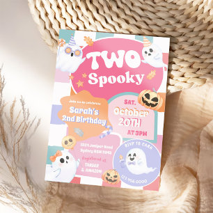 Invitation Deux Halloween Éffrayant Super 2ème anniversaire