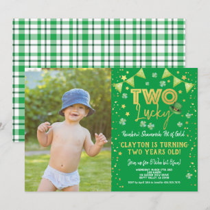 Invitation Deux heureux deuxième anniversaire de la Saint Pat