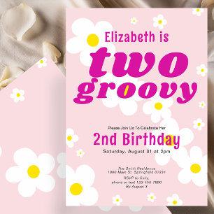 Invitation Deux hippie Super 2e anniversaire de puissance de 