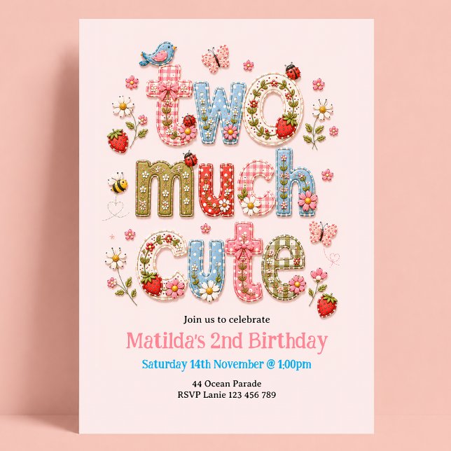 Invitation Deux jolies filles pour un 2ème anniversaire (Créateur téléchargé)