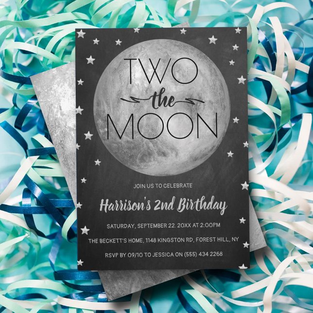 Invitation Deux La Lune 2e Anniversaire (Créateur téléchargé)
