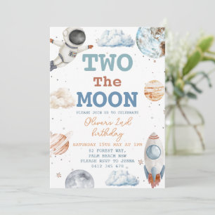 Invitation Deux la Lune Boy Space 2e anniversaire