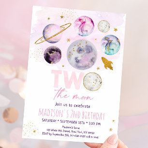 Invitation Deux La Lune rose or l'espace extra-atmosphérique