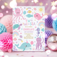 Deux La Mer Cute Sea Créatures 2e fête d'anniversa