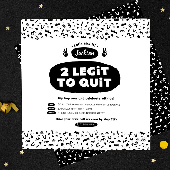 Invitation Deux Legit To Quit, anniversaire Hip hop des année (Créateur téléchargé)