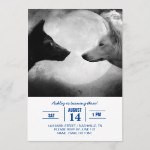 Invitation Deux loups se faisant face