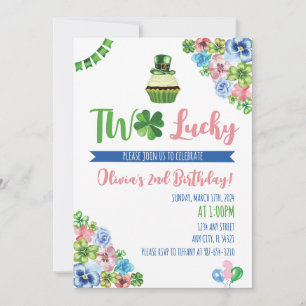 Invitation Deux Lucky Saint Patrick's Day 2e anniversaire