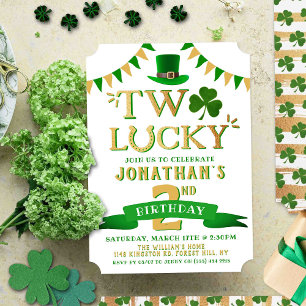 Invitation Deux Lucky St. Patrick's Day 2e anniversaire