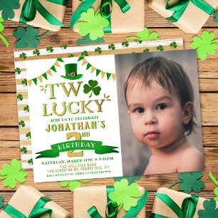 Invitation Deux Lucky St. Patrick's Day 2e anniversaire Photo