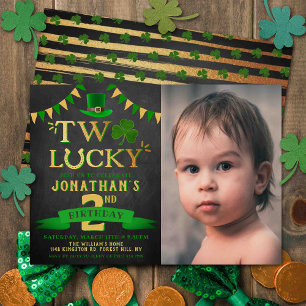 Invitation Deux Lucky St. Patrick's Day 2e anniversaire Photo