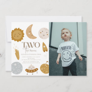 Invitation Deux Lune Boho Space 2e Anniversaire Photo
