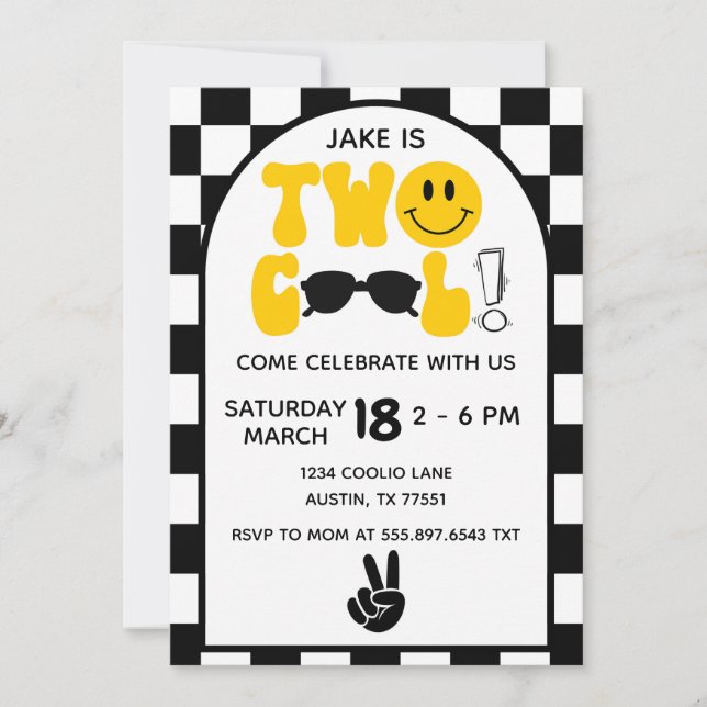 Invitation Deux Lunettes de Soleil Anniversaire Cool Signe de (Devant)