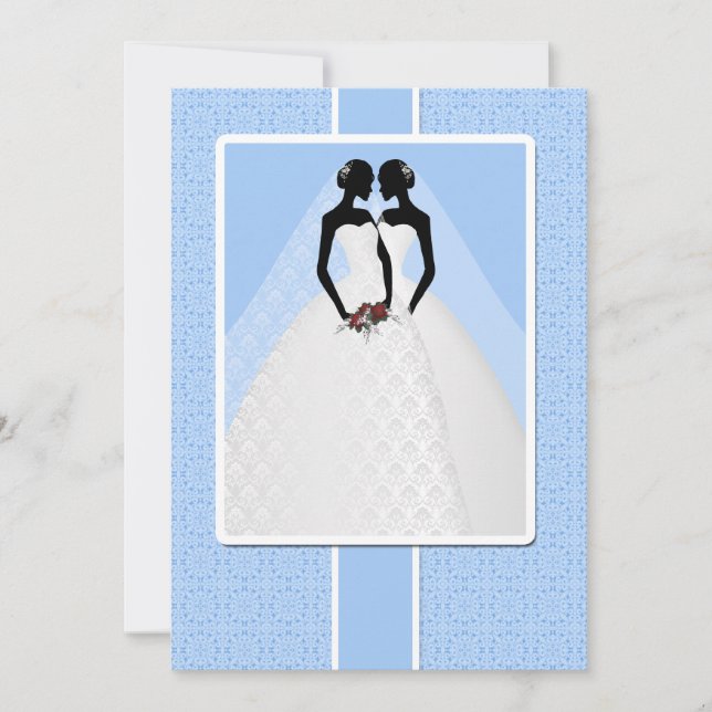 Invitation Deux Mariées En Mariage De Gowns De Mariage (Devant)