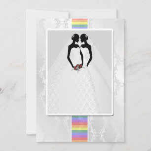 Invitation Deux Mariées En Mariage De Gowns De Mariage