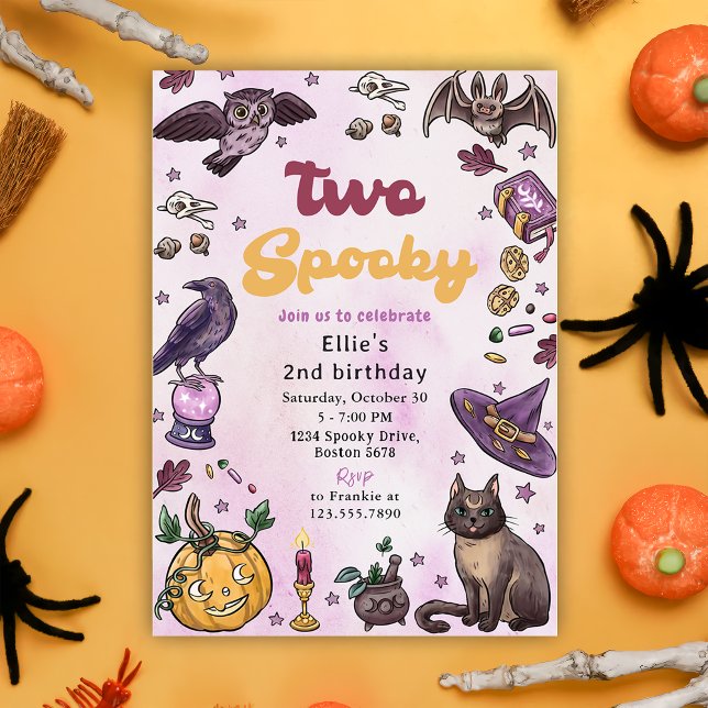 Invitation Deux mignonette Éffrayante Halloween 2ème annivers (Créateur téléchargé)