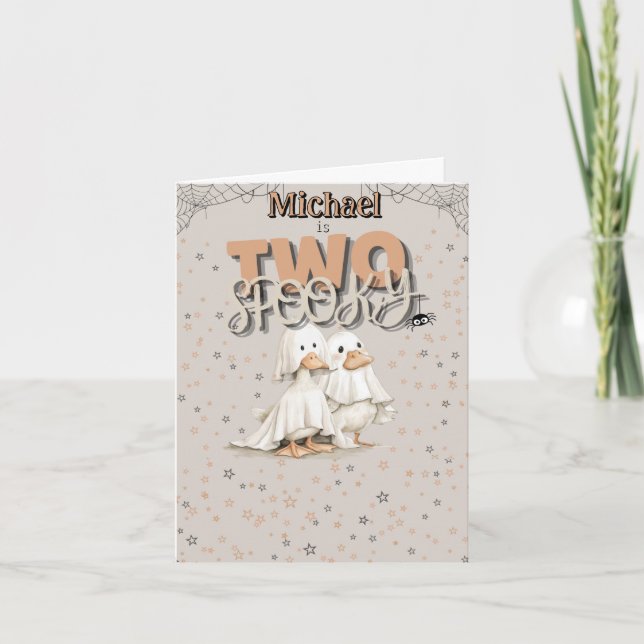 Invitation Deux mignonette Éffrayante Halloween Ghost 2e anni (Devant)