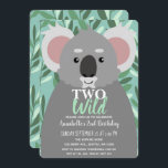 Invitation Deux mignonettes sauvages Koala Kids Deuxième anni<br><div class="desc">Célébrez la journée spéciale de votre grand-père avec ce modèle Two Wild Cute Koala Kids Second Birthday. Vous pouvez customiser plus loin en cliquant sur le bouton "PERSONNALISER". Objets correspondants dans notre boutique pour un thème de fête complet. Pour toute question complémentaire,  veuillez nous contacter à l'adresse ThePaperieGarden@gmail.com</div>