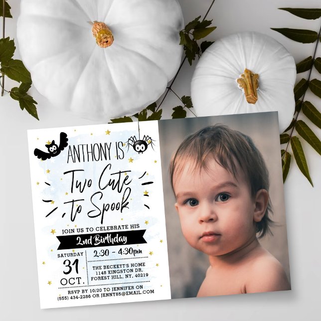 Invitation Deux mignons à parler garçons Halloween 2e anniver (Créateur téléchargé)