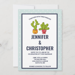 Invitation Deux mignons Mariage d'illustration Cactus
