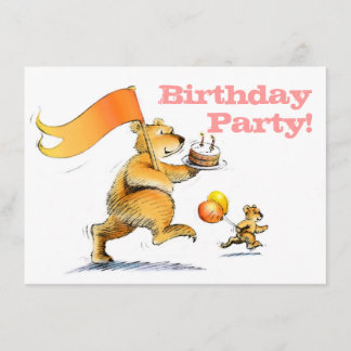 Invitation Deux mignons ours pour enfants 3e anniversaire