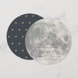 Invitation Deux Moon Silver Boy 2e Birthday Circle