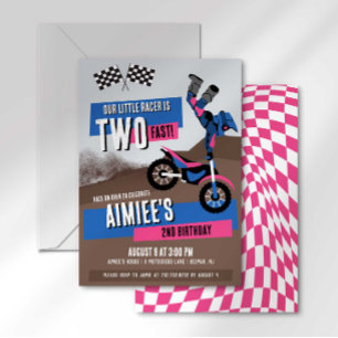 Invitation Deux motos de motocross rapides pour un deuxième a