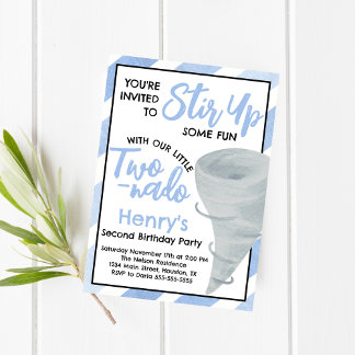 Invitation Deux Nado Tornado Deuxième Incitation pour la fête