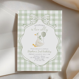 Invitation Deux Oie Idiote Arc Vert 2ème Anniversaire